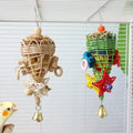 Natural rattan foraging cone parrot toy